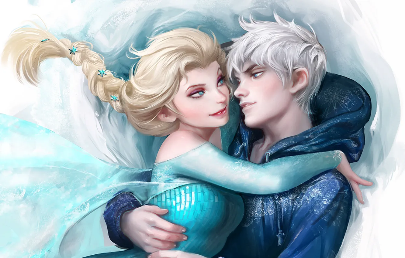 Photo wallpaper Frozen, Rise of the Guardians, Elsa, Jack Frost, Cold Heart, Snow Queen, Winter Spirit