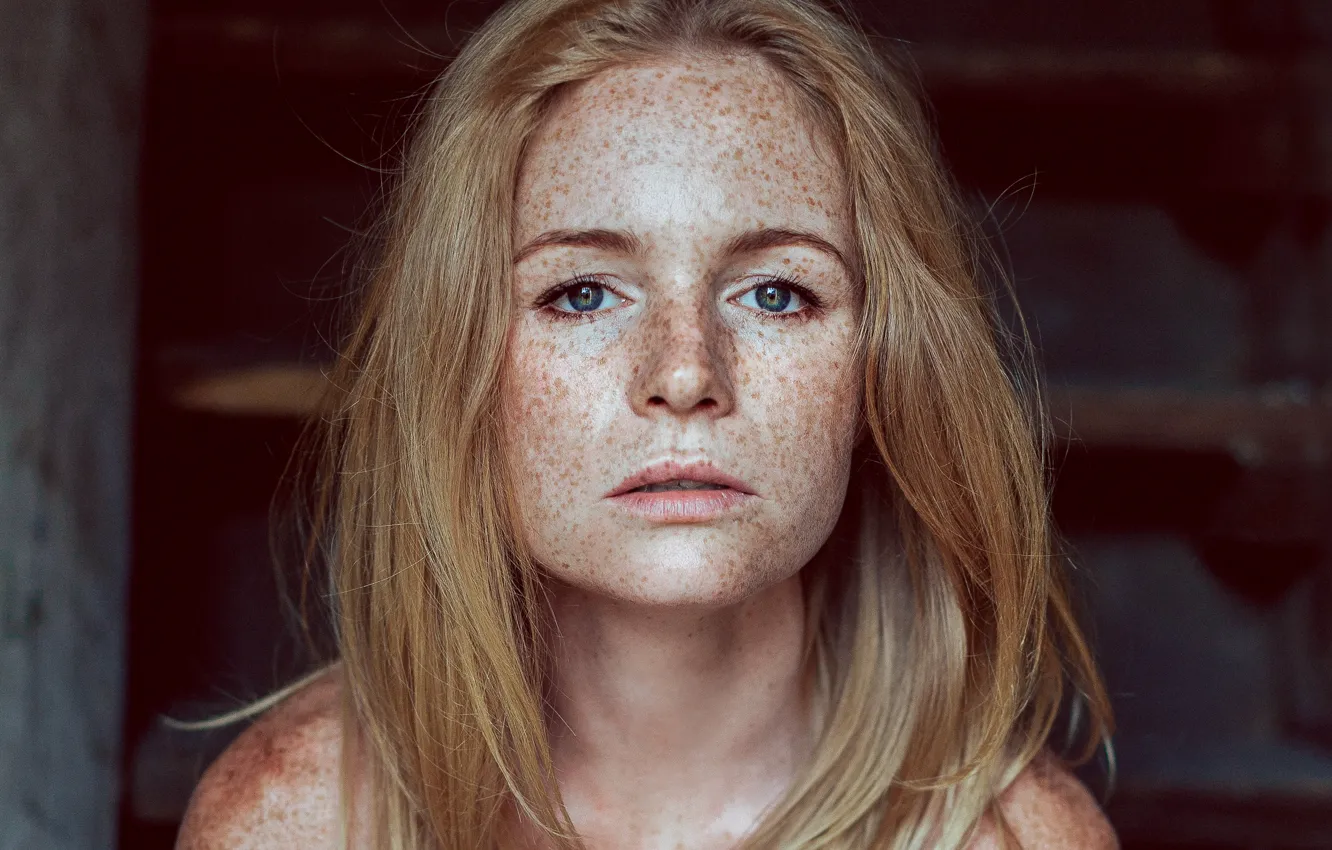 Photo wallpaper portrait, freckles, kassio. epia
