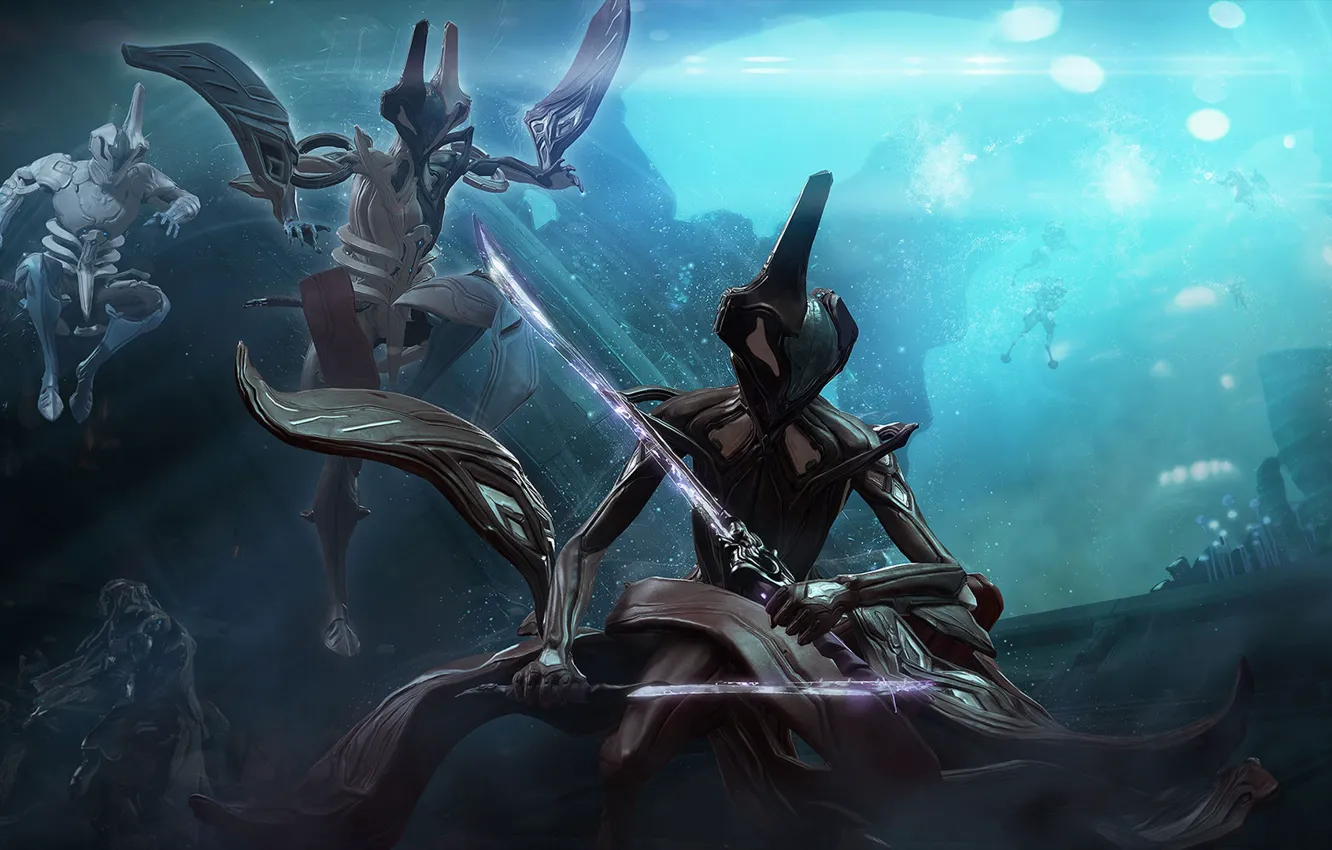 Photo wallpaper space, the game, warrior, armor, Warframe