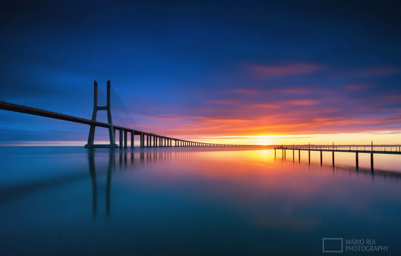 Photo wallpaper the sky, bridge, Portugal