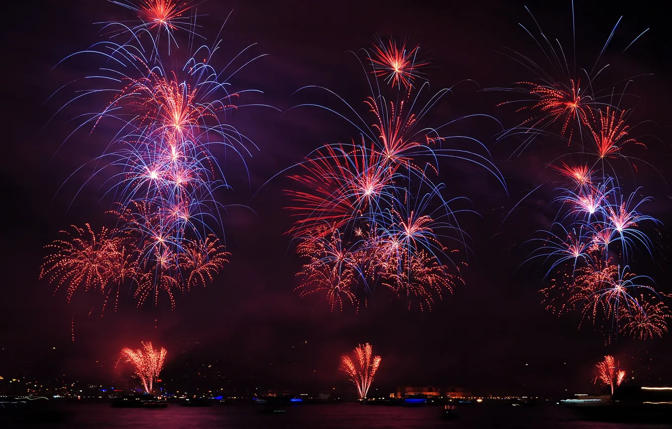 Photo wallpaper night, lights, salute, fireworks, Turkey, Republic Day