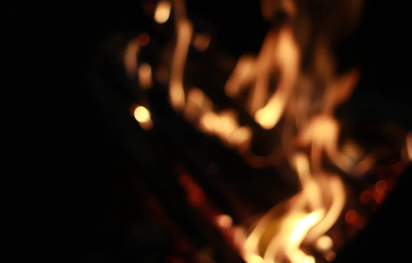 Photo wallpaper lights, flame, in the fire, silhouette of a girl