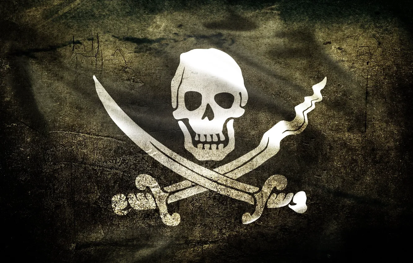 Photo wallpaper skull, flag, Pirates