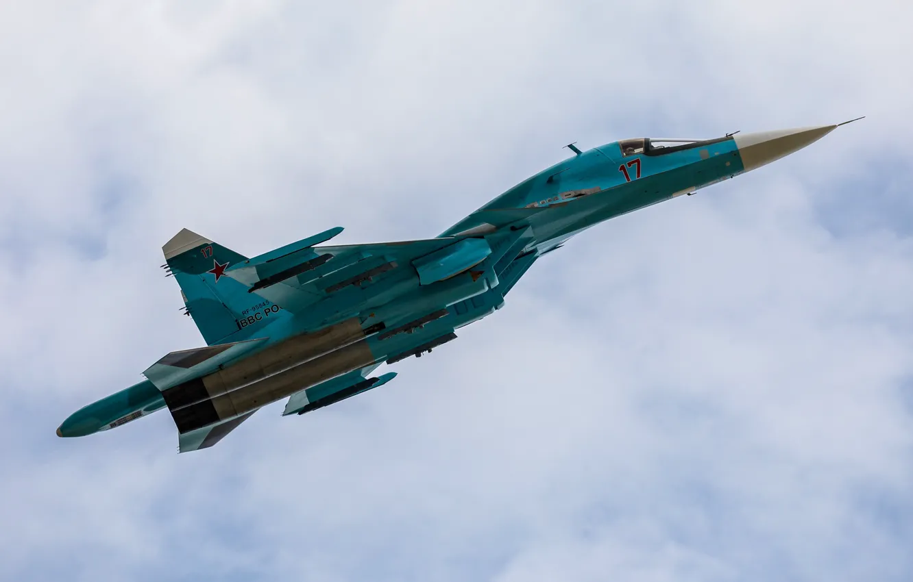 Photo wallpaper fighter-bomber, Su-34, multifunction, Videoconferencing Russia