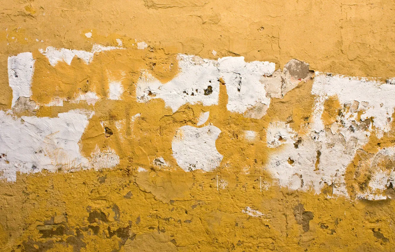 Photo wallpaper wall, paint, Apple, logo