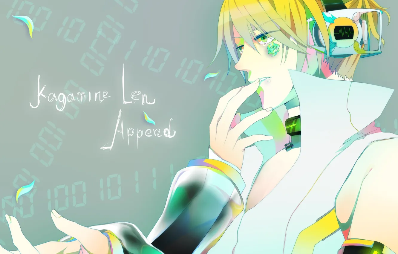 Photo wallpaper background, anime, art, len, guy, vocaloid, Vocaloid, characters