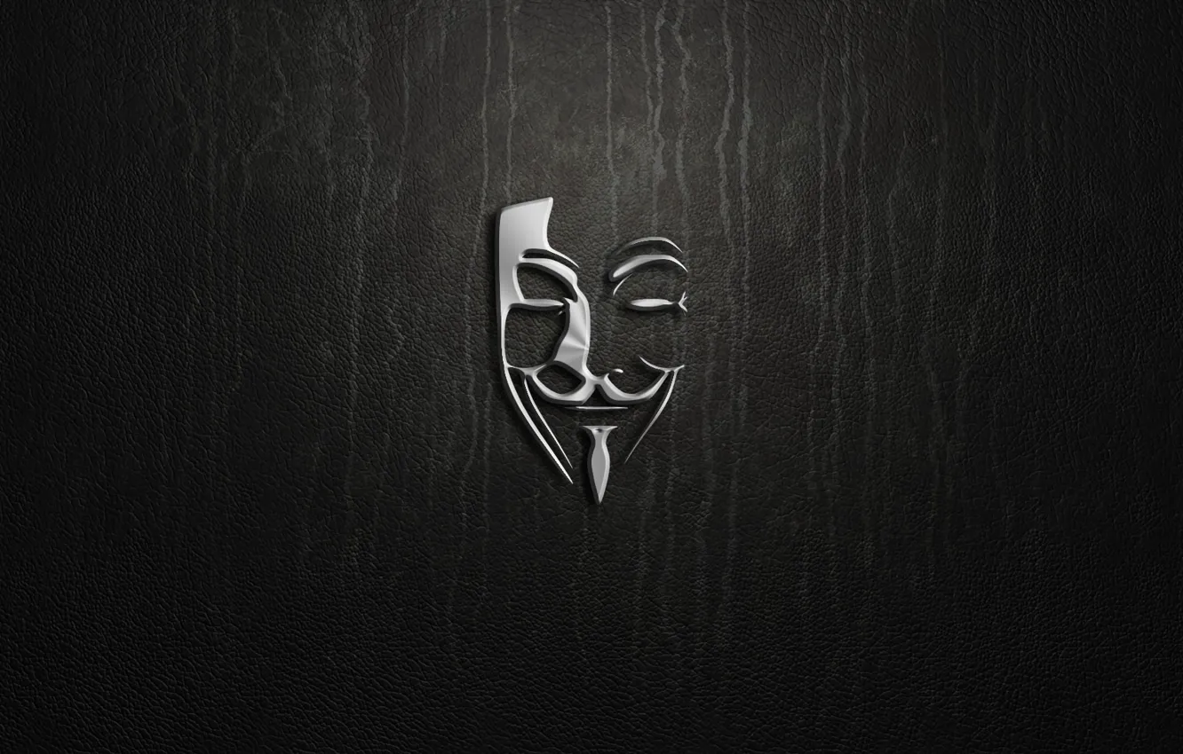Photo wallpaper silver, logo, Anonymous