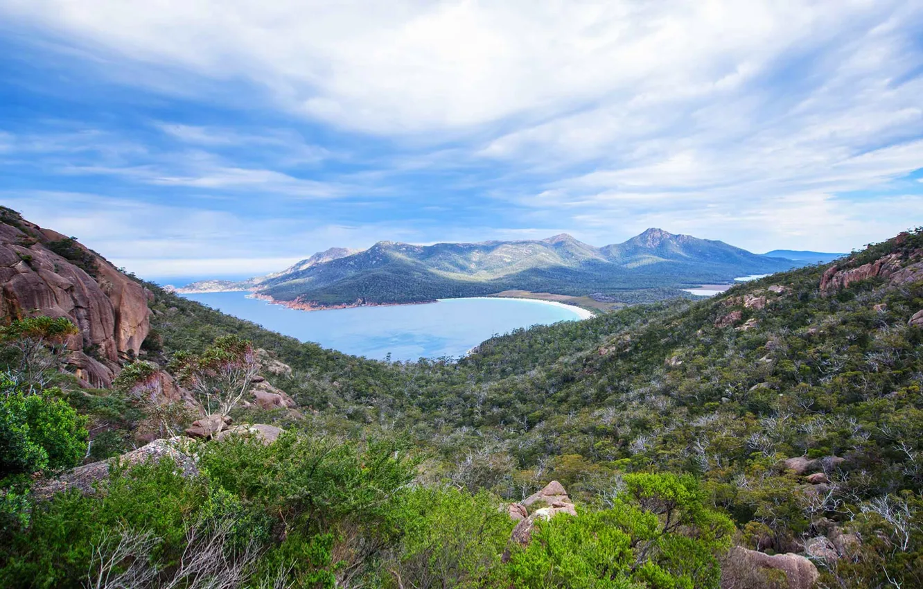 Photo wallpaper mountains, nature, Australia, Tasmania, Freycinet National Park