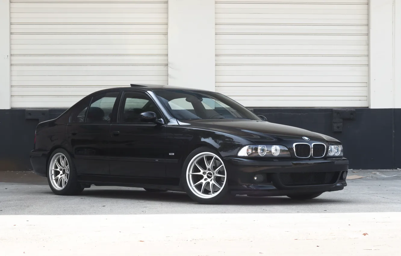 Photo wallpaper BMW, Black, E39, Wheels, M5
