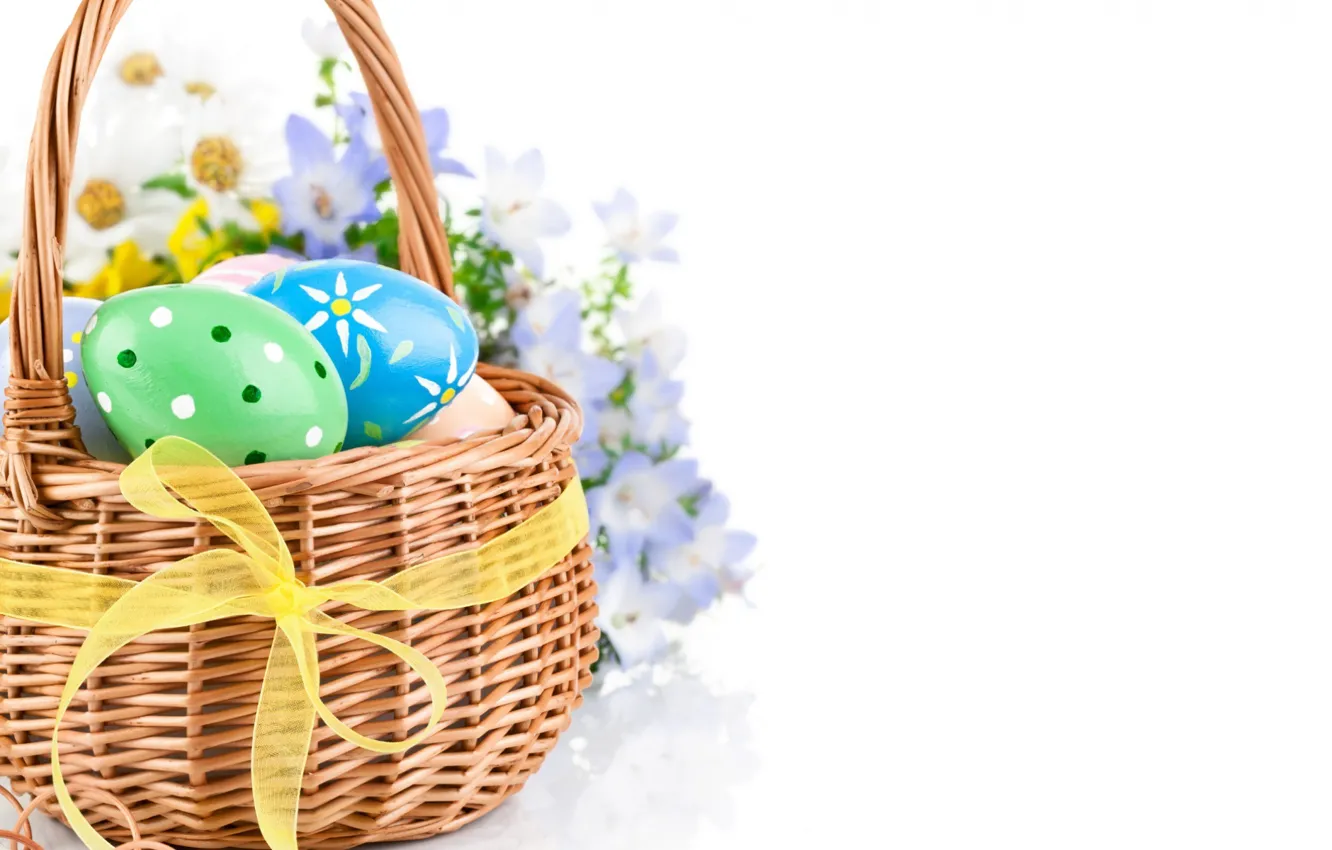 Photo wallpaper flowers, eggs, spring, Easter, Easter