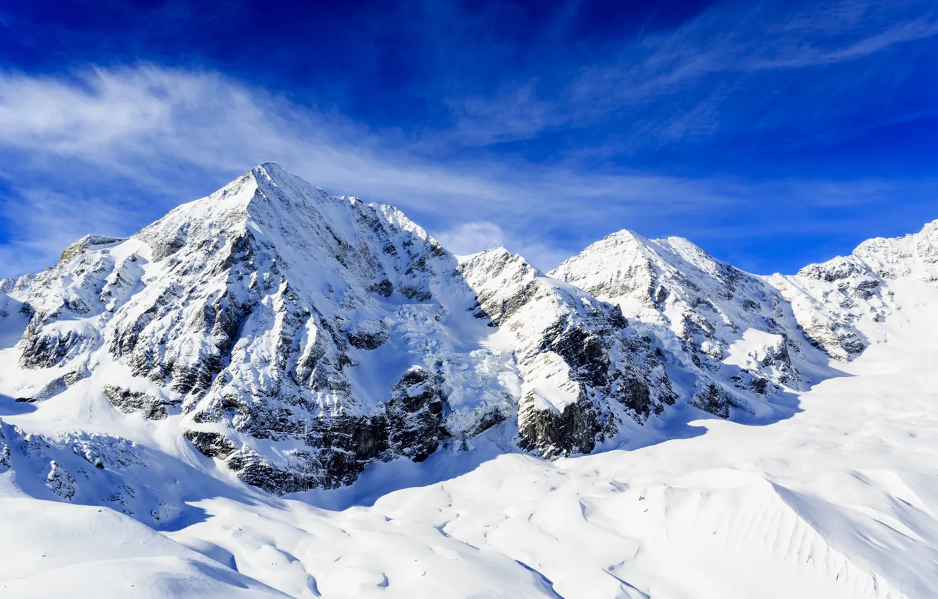Photo wallpaper snow, mountains, ridge