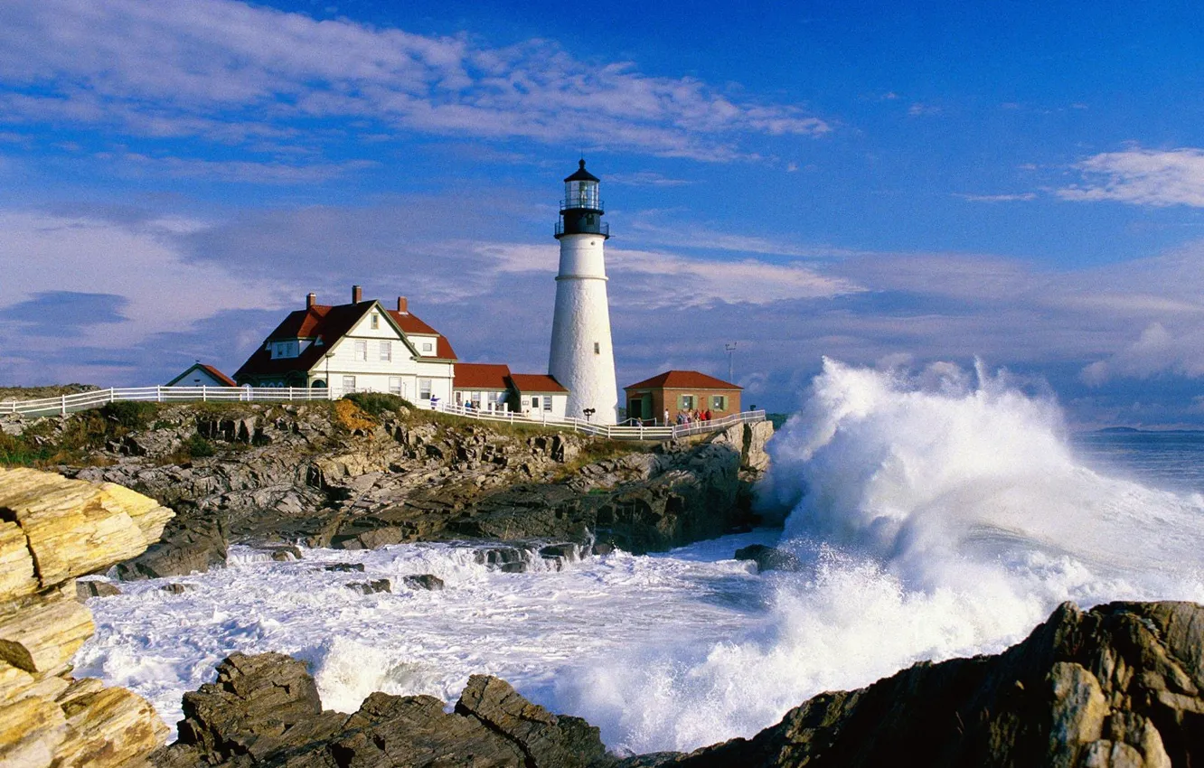 Photo wallpaper Lighthouse, Maine, Portland