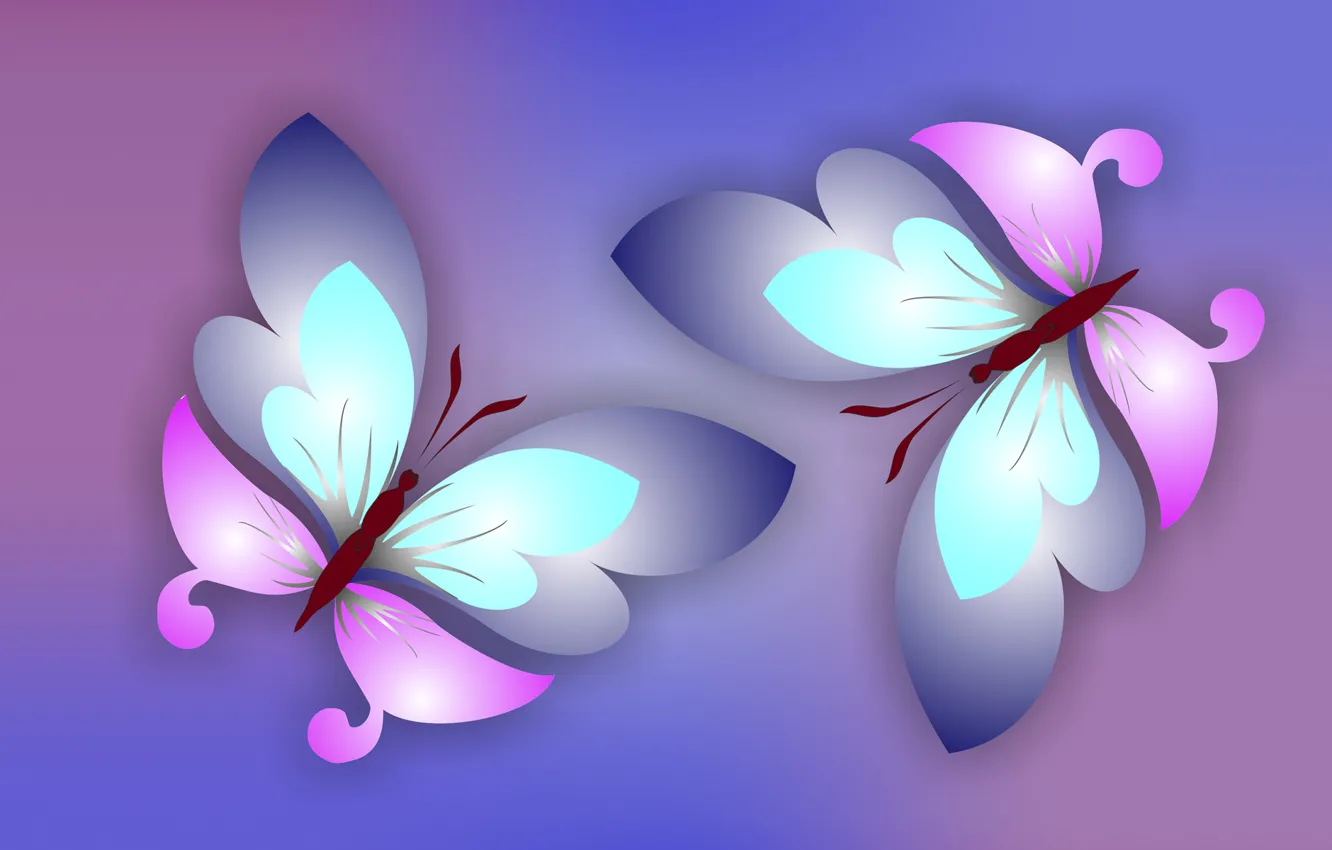Photo wallpaper mood, butterfly, color, vector, spring, gentle