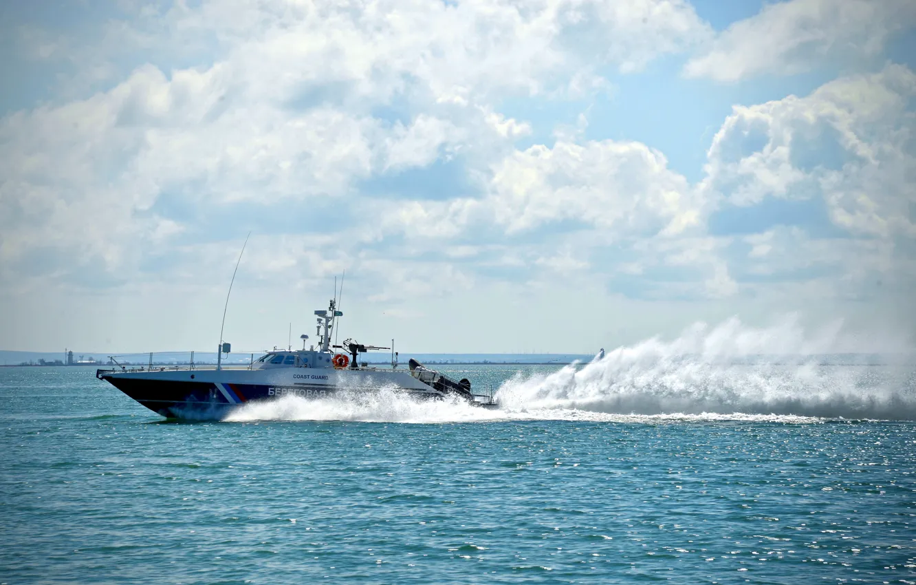 Photo wallpaper boat, The black sea, guard, border