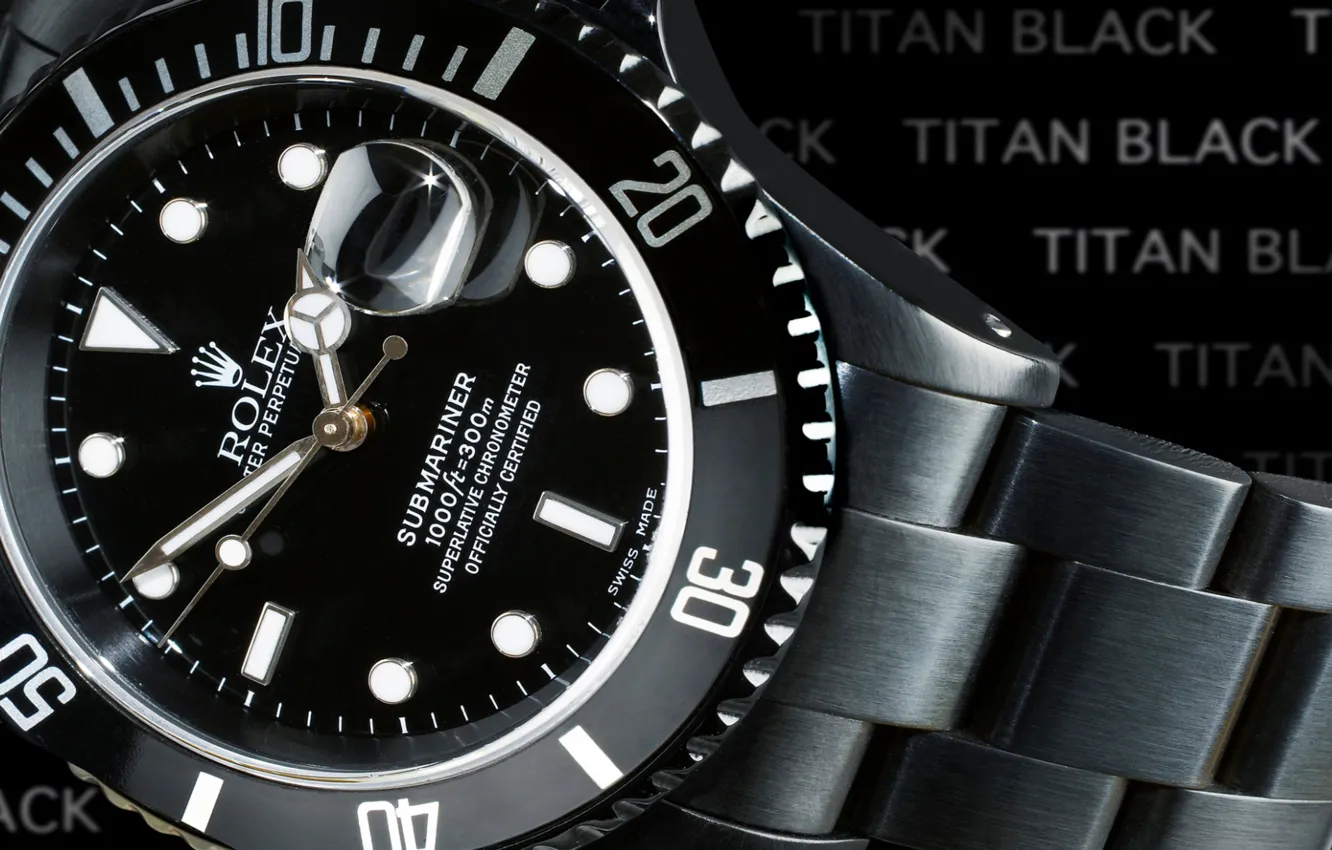 Photo wallpaper black, time, watch, rolex, black titan