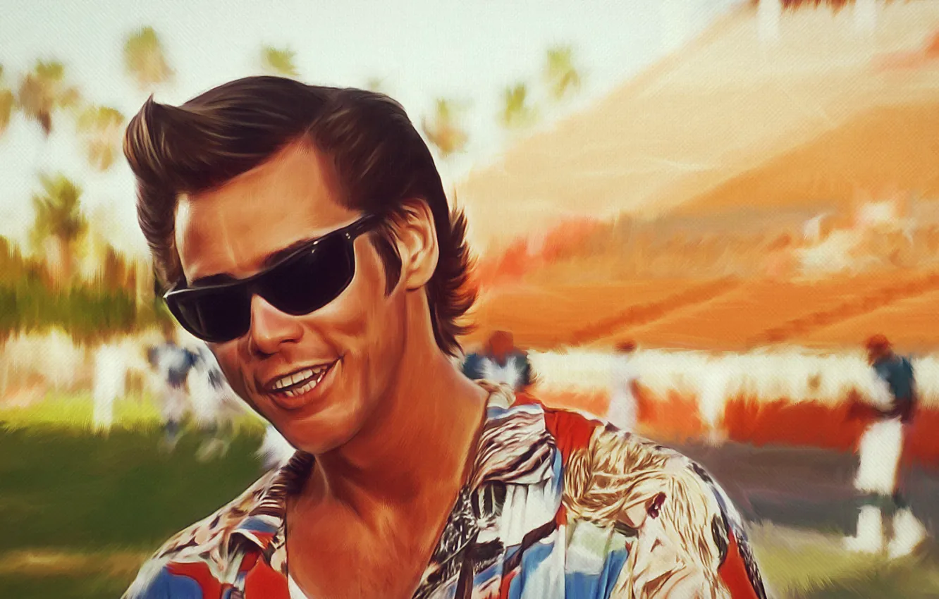 Photo wallpaper Jim Carrey, look, ace ventura, colorful shirt