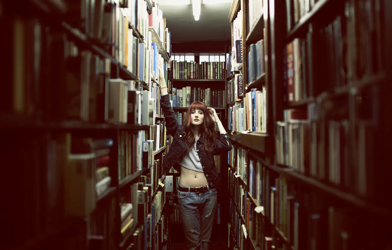 Photo wallpaper girl, background, book