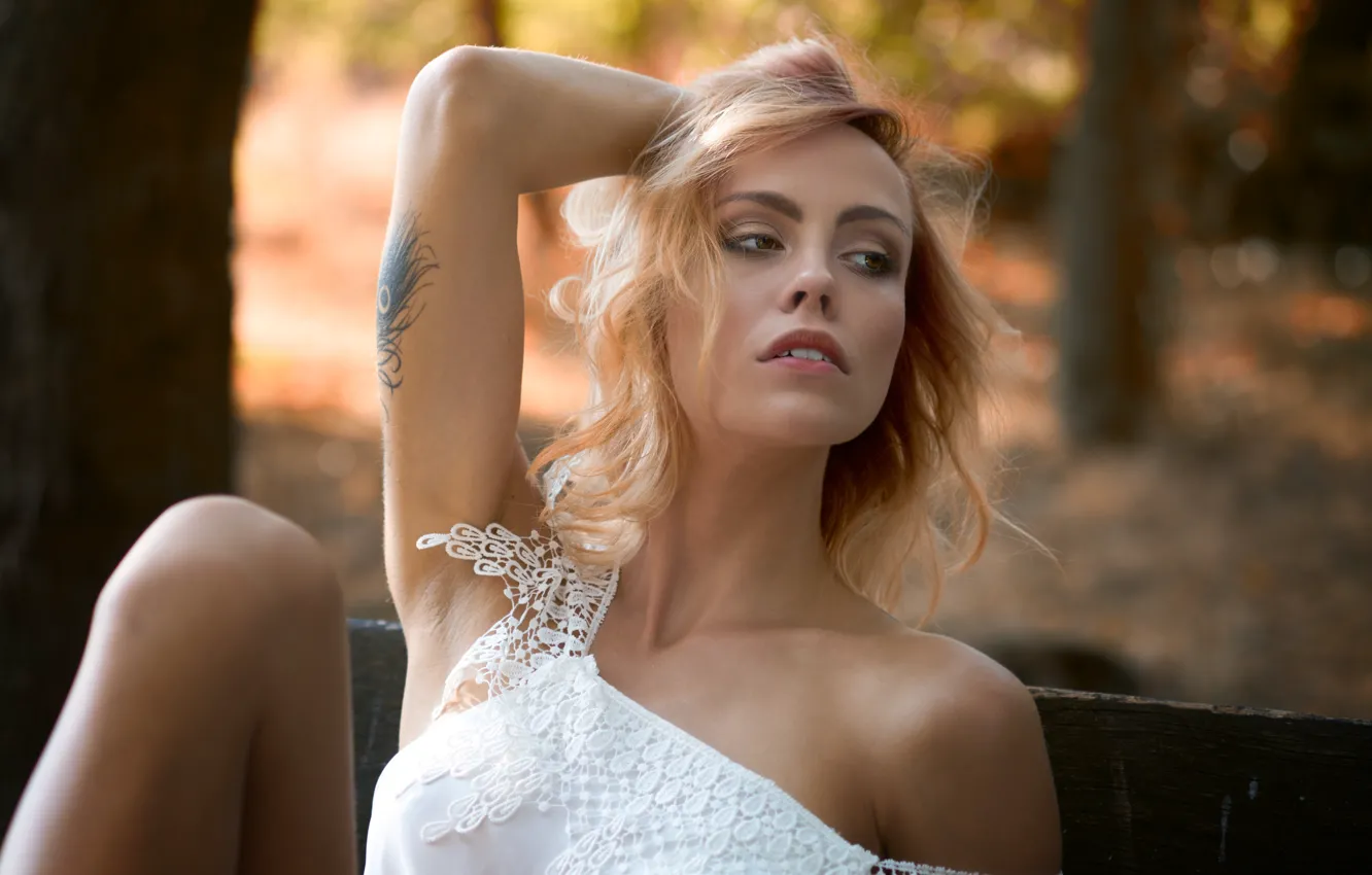 Photo wallpaper girl, face, model, Martin Fuhrmann