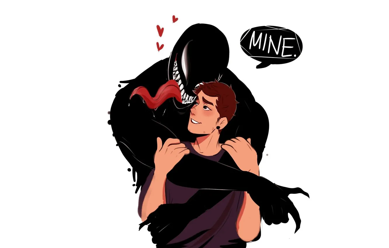 Photo wallpaper art, white background, comic, my, Venom, Venom, Eddie Brock