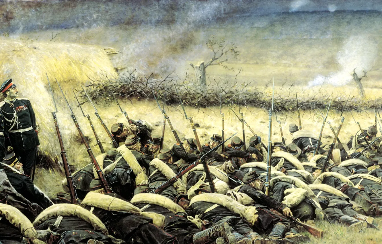 Photo wallpaper war, storm, Vereshchagin, Plevna