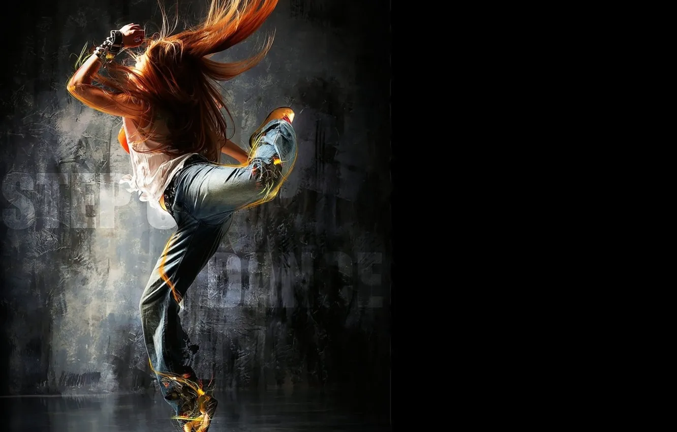 Photo wallpaper hair, dance, red, dance, redhead