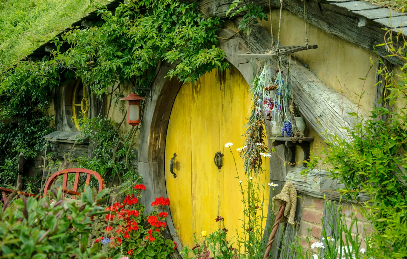 Photo wallpaper Flowers, Plants, Nature, Flowers, The hobbit, Hobbit, Yard