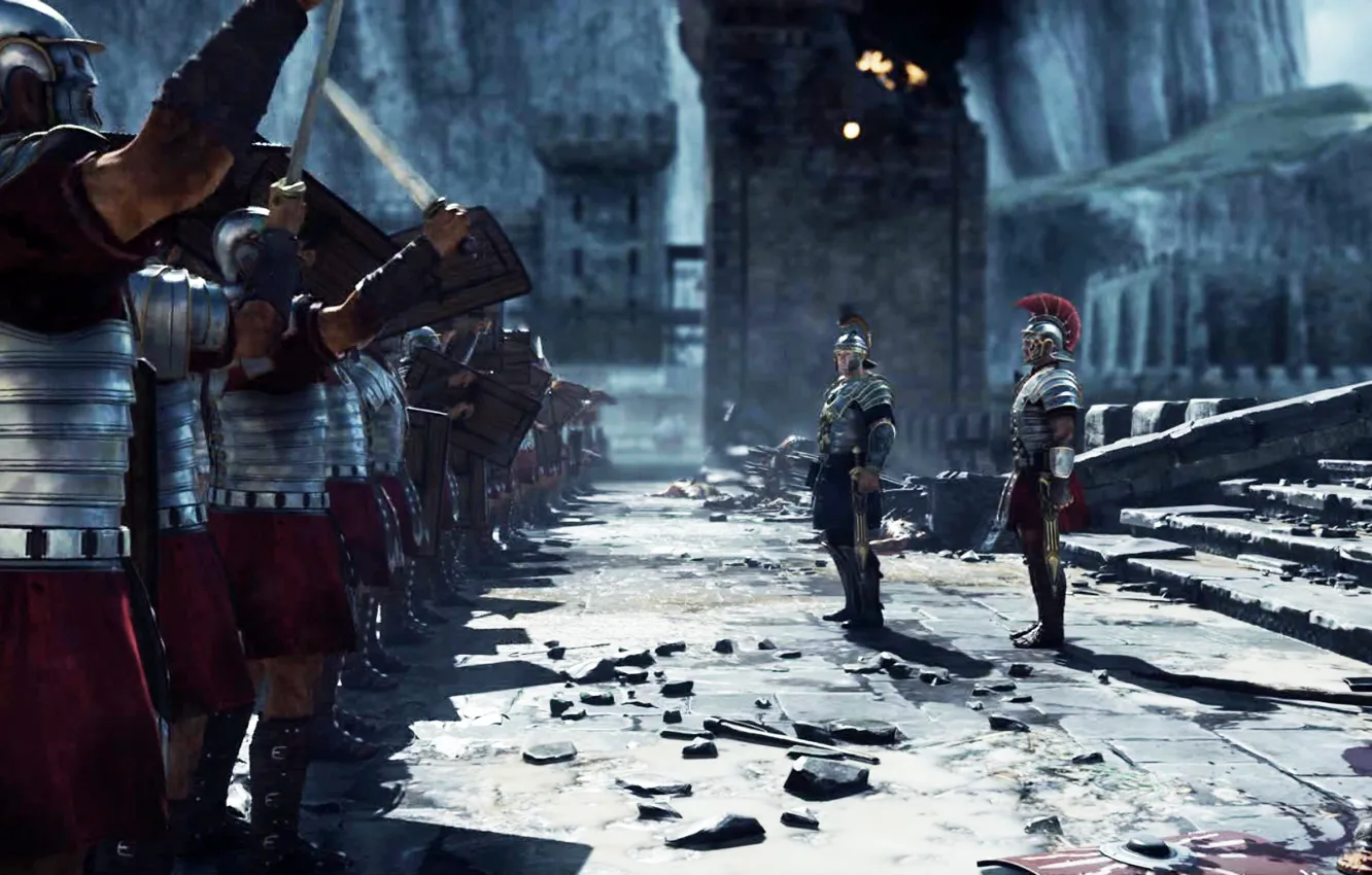 Photo wallpaper warrior, Rome, the ruins, Son of Rome, Ryse