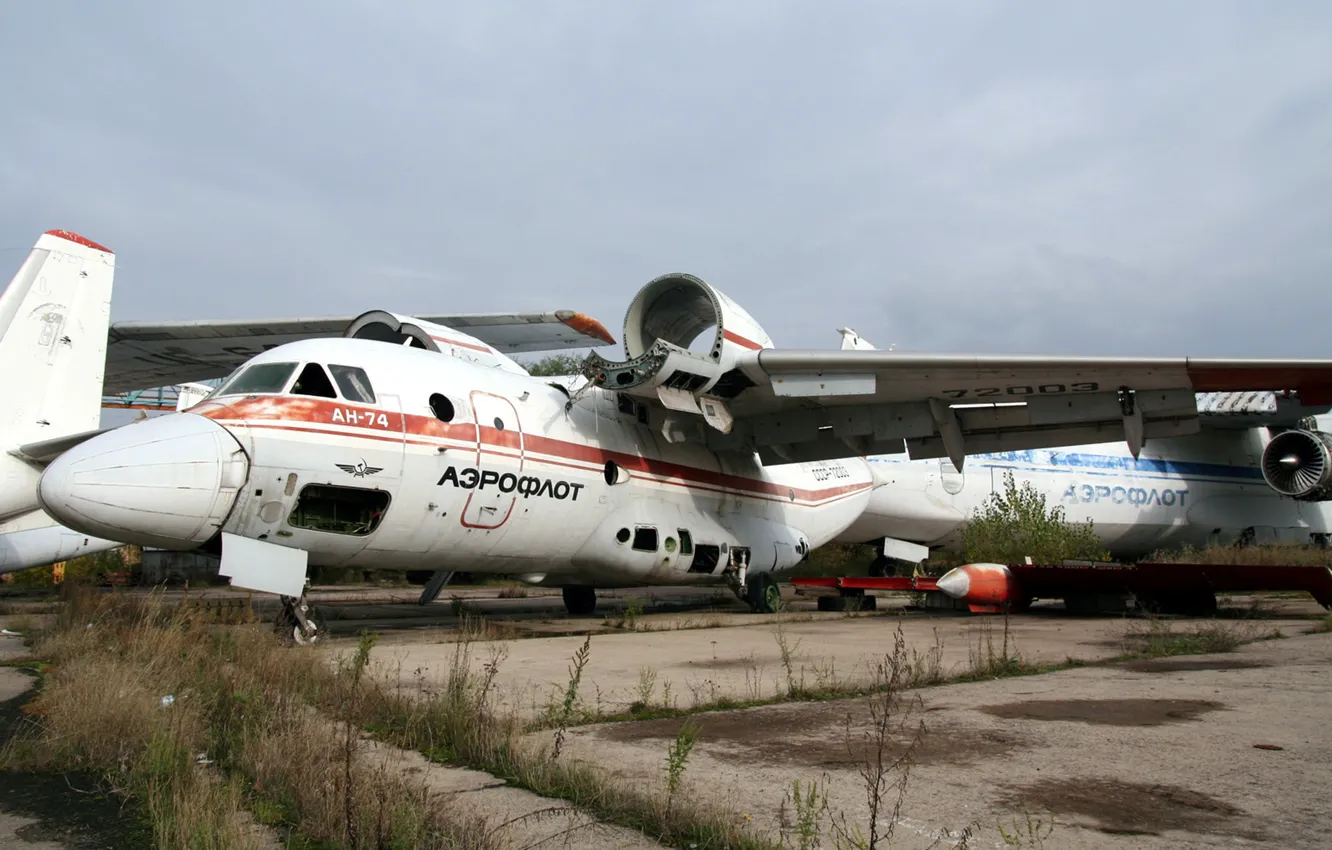 Photo wallpaper abandoned, Ukraine, An-74, Gostomel, Polar aviation, Test aircraft