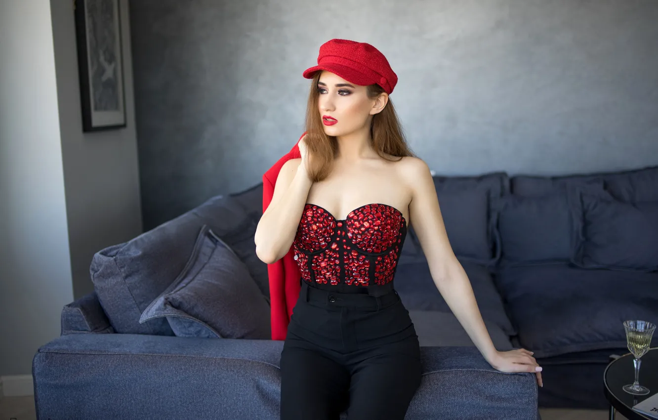 Photo wallpaper pose, room, model, portrait, interior, makeup, figure, jacket