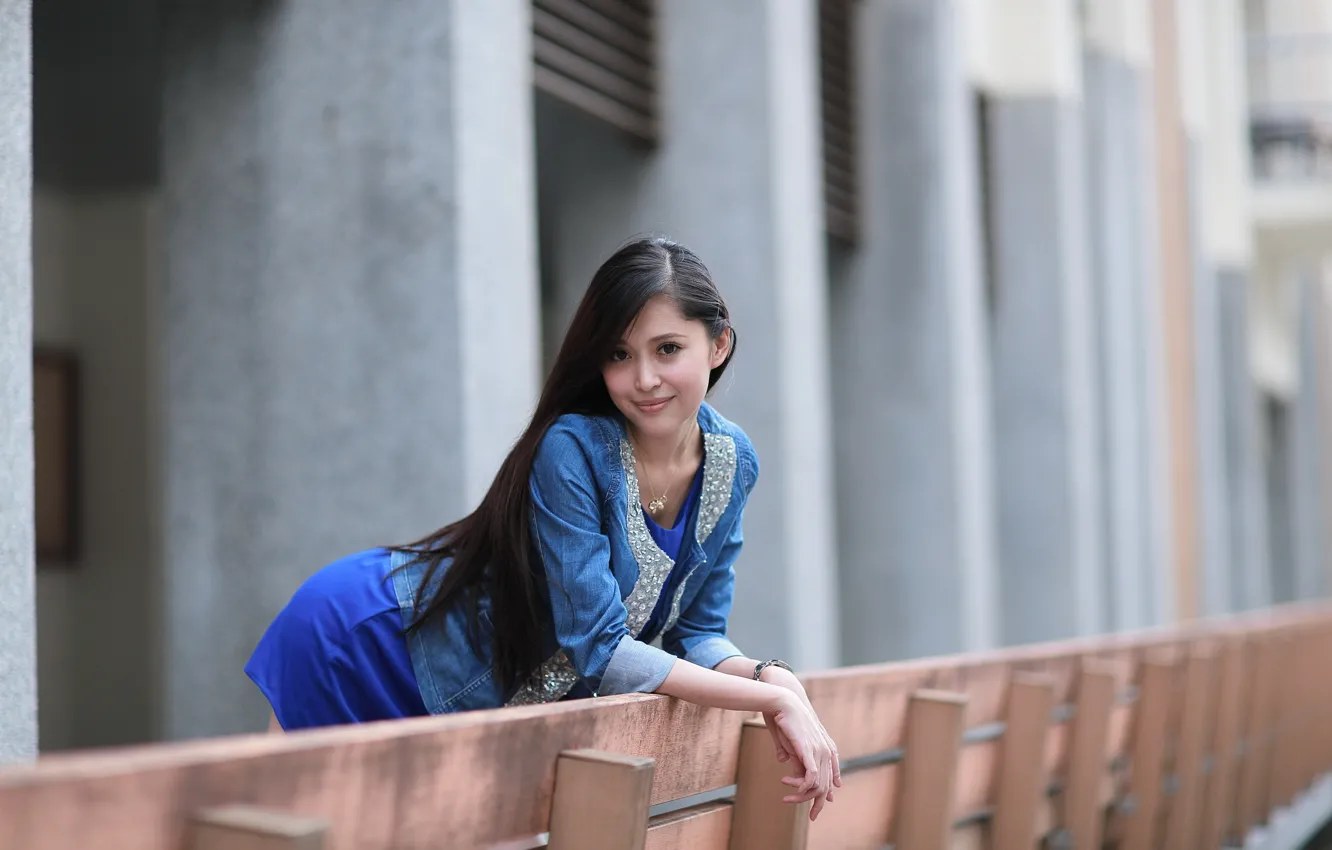 Photo wallpaper girl, smile, Asian