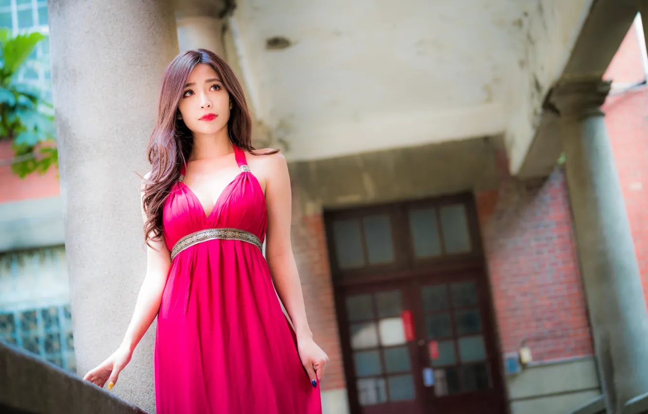 Photo wallpaper girl, sexy, dress, Asian