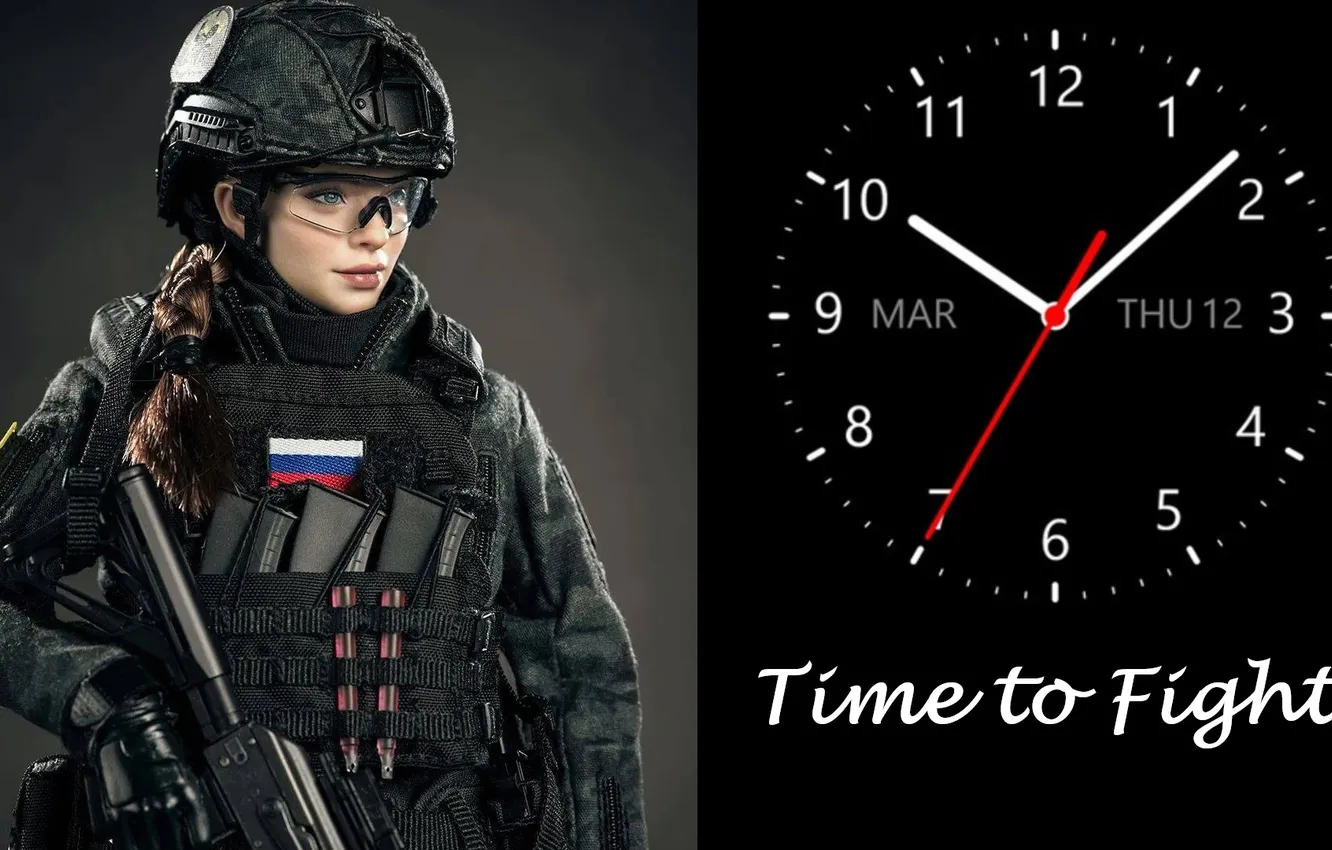 Photo wallpaper girl, gun, fight, time, worrior, Soilder