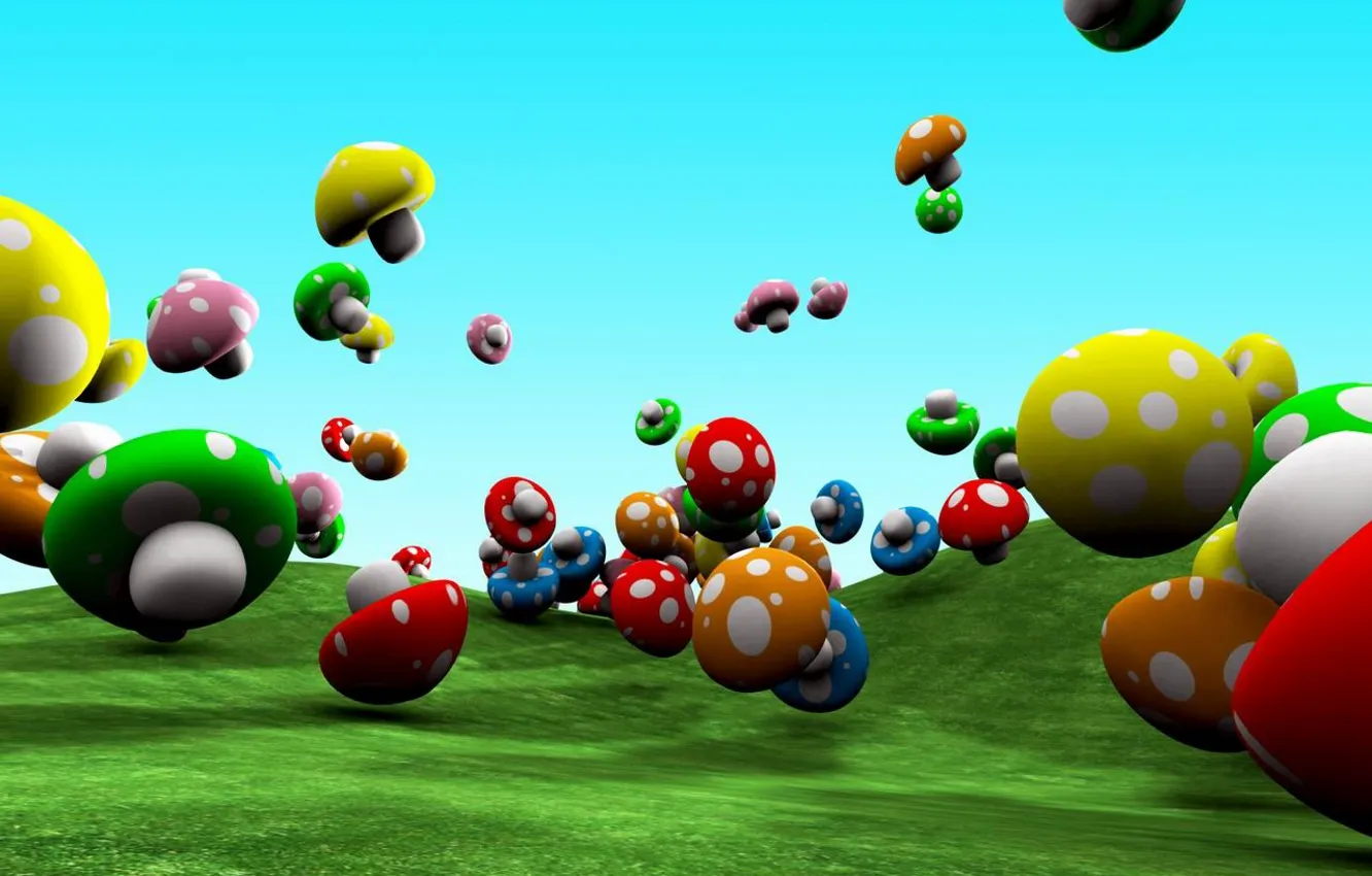 Photo wallpaper mushrooms, color