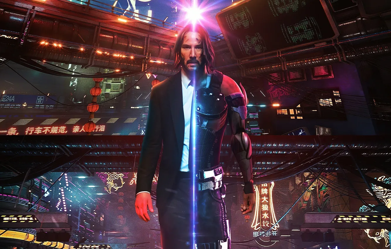 Photo wallpaper John, Cyberpunk, Wick