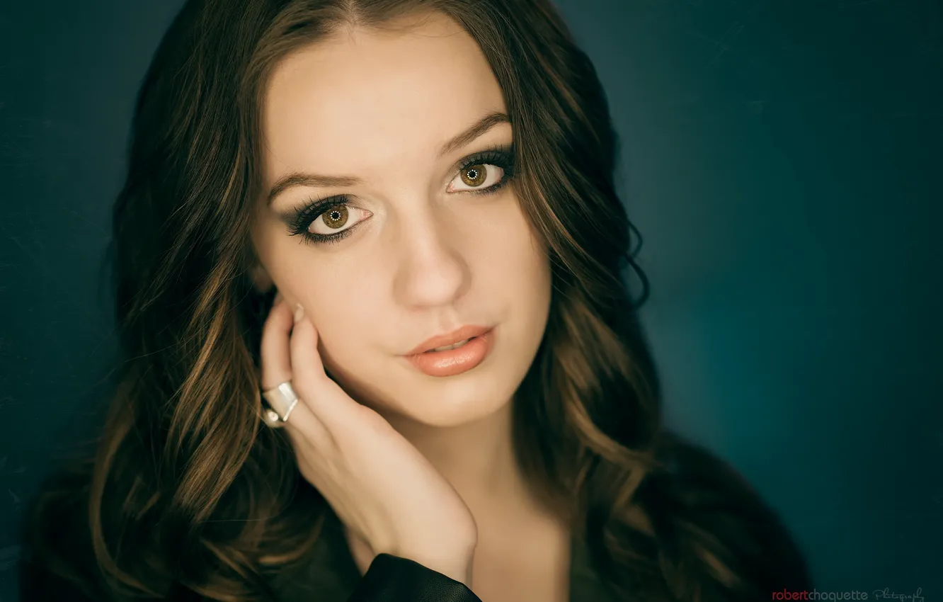 Photo wallpaper look, close-up, face, pose, background, model, portrait, hands