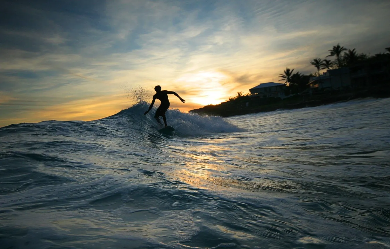 Photo wallpaper Water, Wave, Surfing, Male