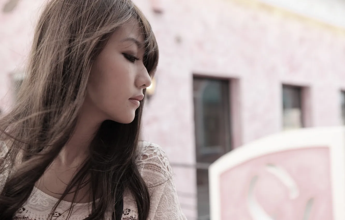 Photo wallpaper girl, portrait, Asian