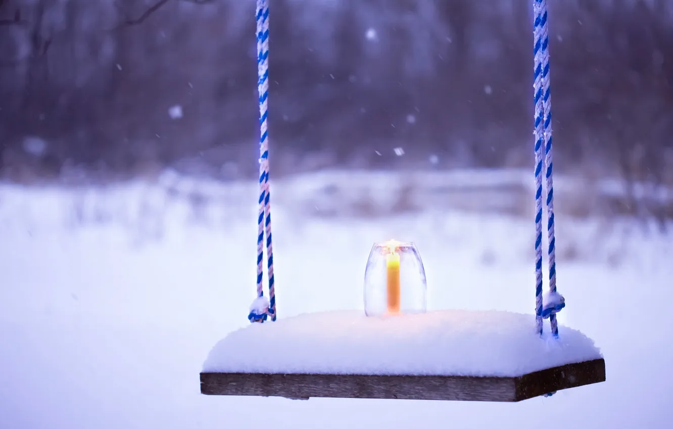 Photo wallpaper background, swing, candles
