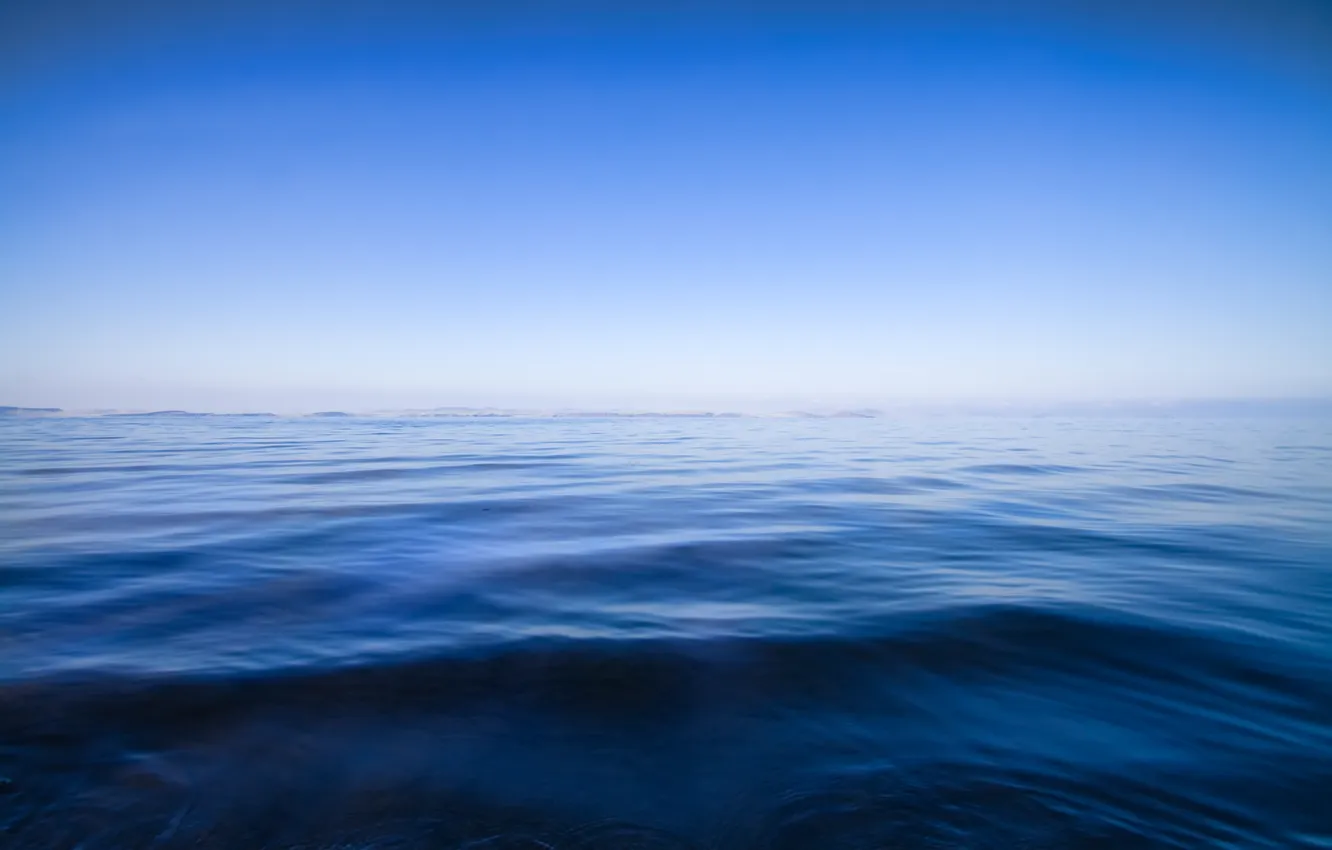 Photo wallpaper sea, ocean, blue, water, seascape, background, wave, horizon