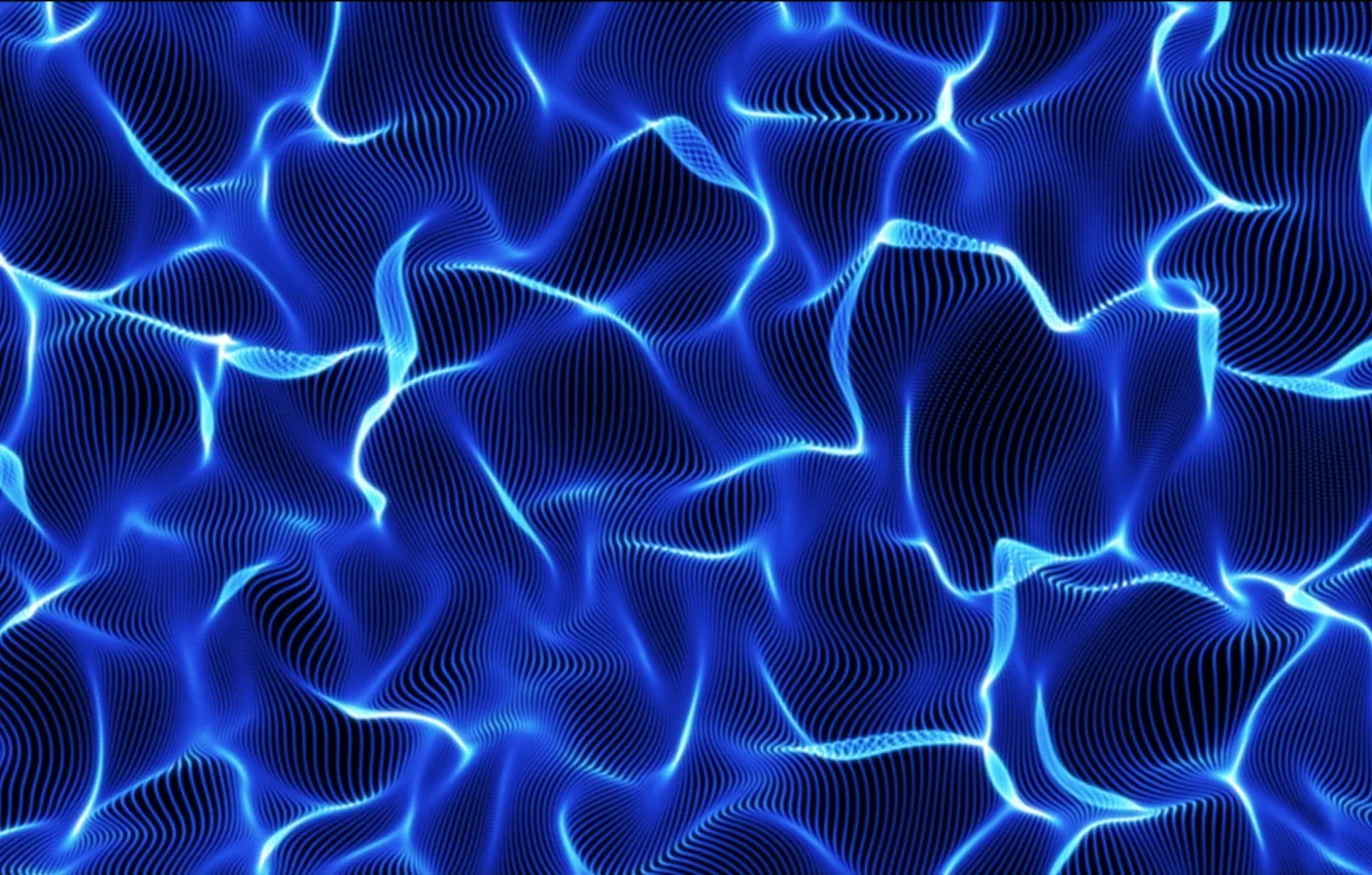 Photo wallpaper fractals, neon, blue color, neon, computer graphics, overflow, fractals, iridescence