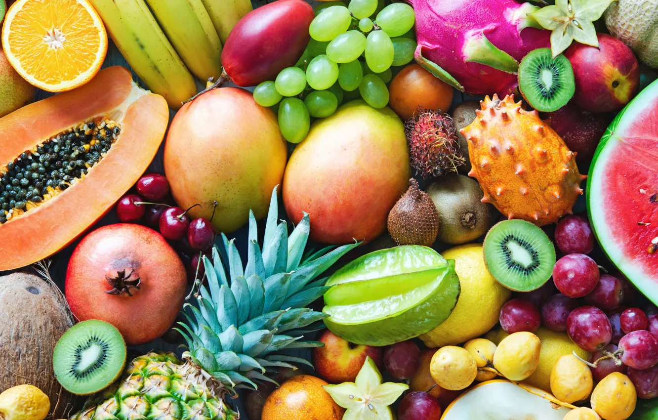 Photo wallpaper fruit, different, a lot