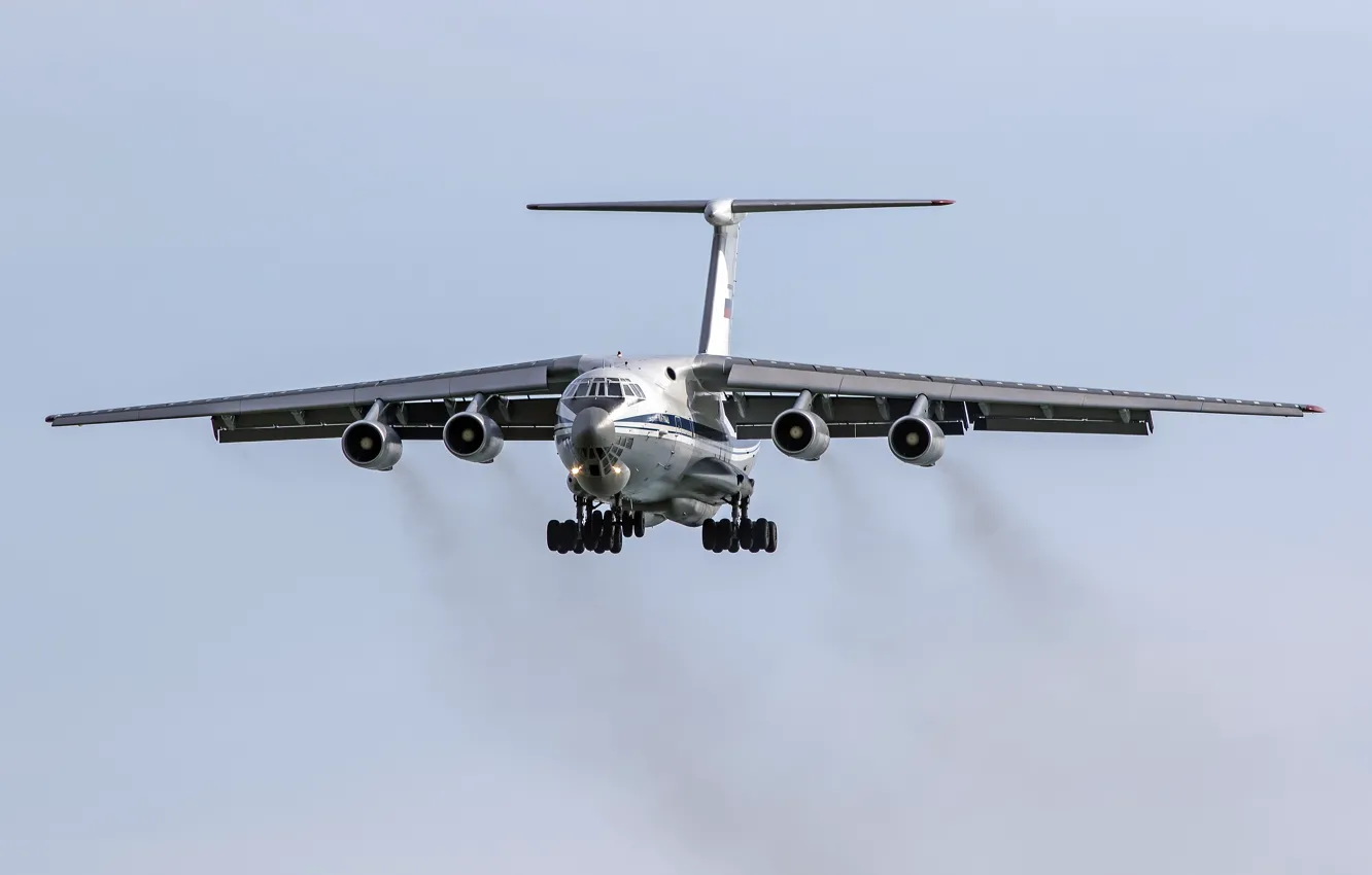 Photo wallpaper the plane, military transport, heavy, IL-76MD