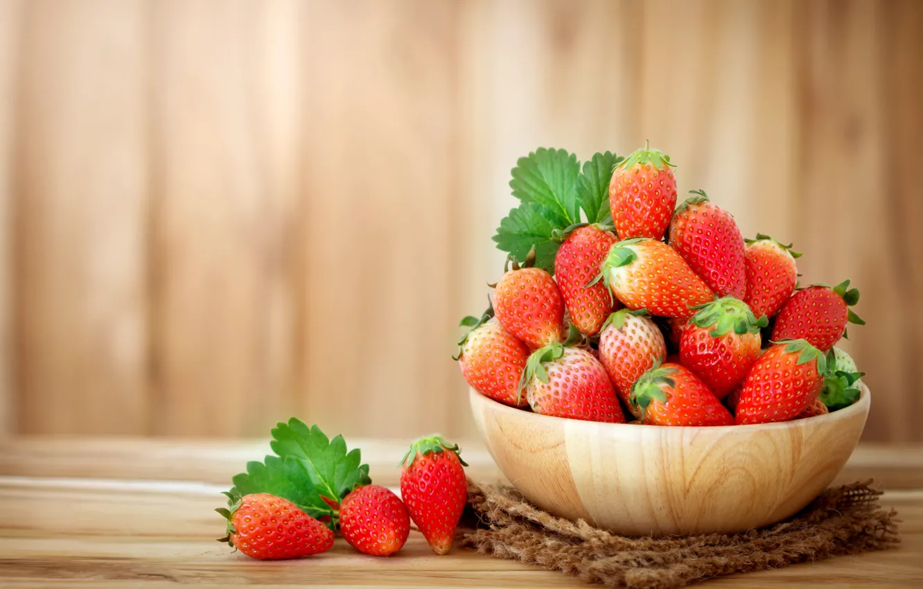 Photo wallpaper Strawberry, Berries, ripe, delicious, juicy