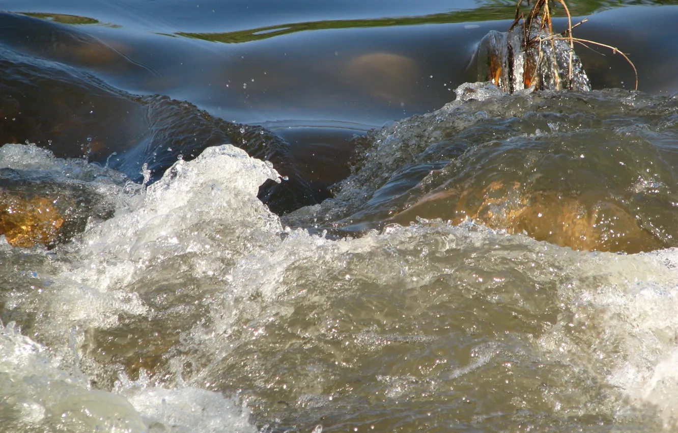 Photo wallpaper water, squirt, river, obstacle, for, rages