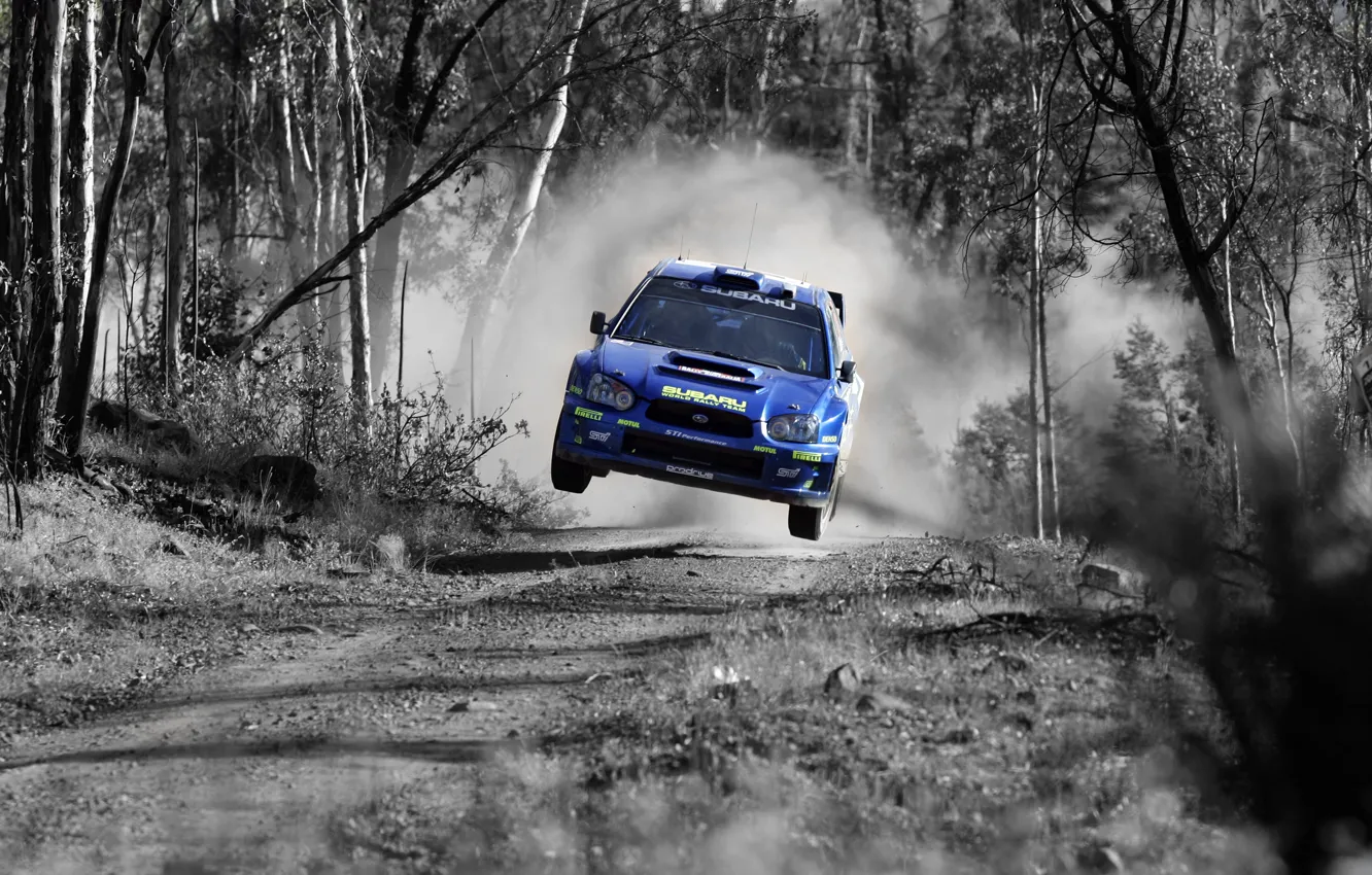 Photo wallpaper jump, Subaru, rally, WRX STI