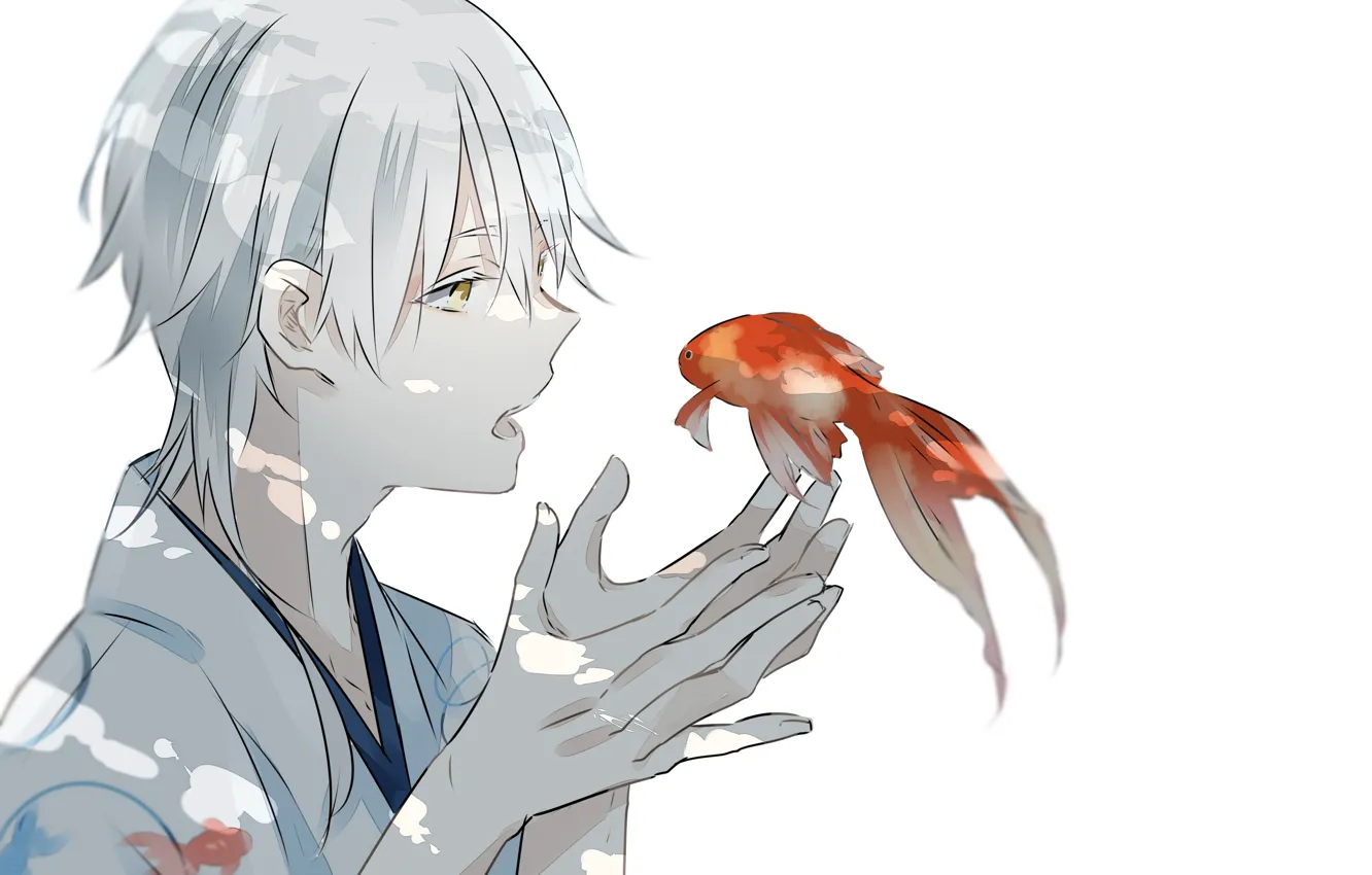 Photo wallpaper fish, art, guy, Touken Ranbu, Dance of swords