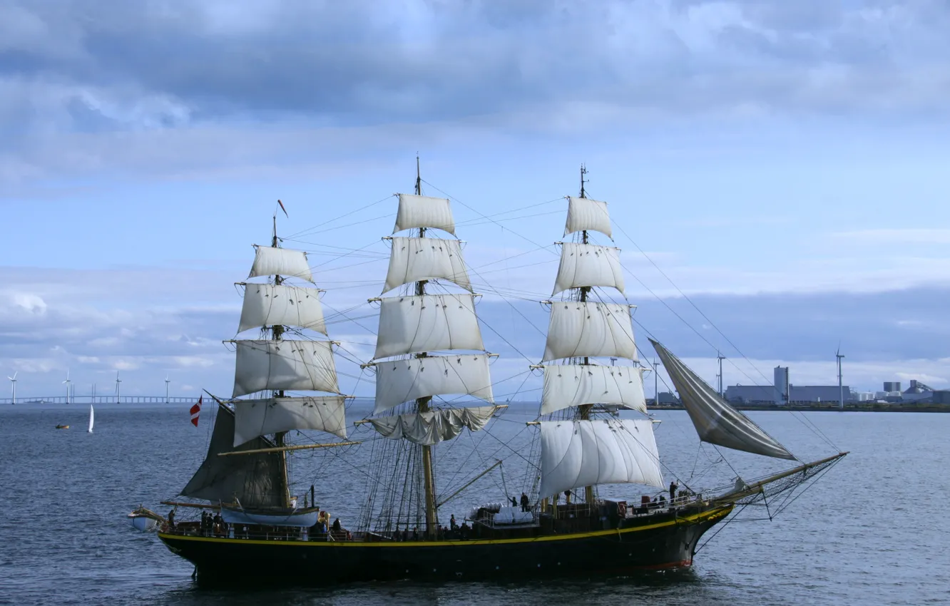 Photo wallpaper sailboat, Denmark, training, Tremaster