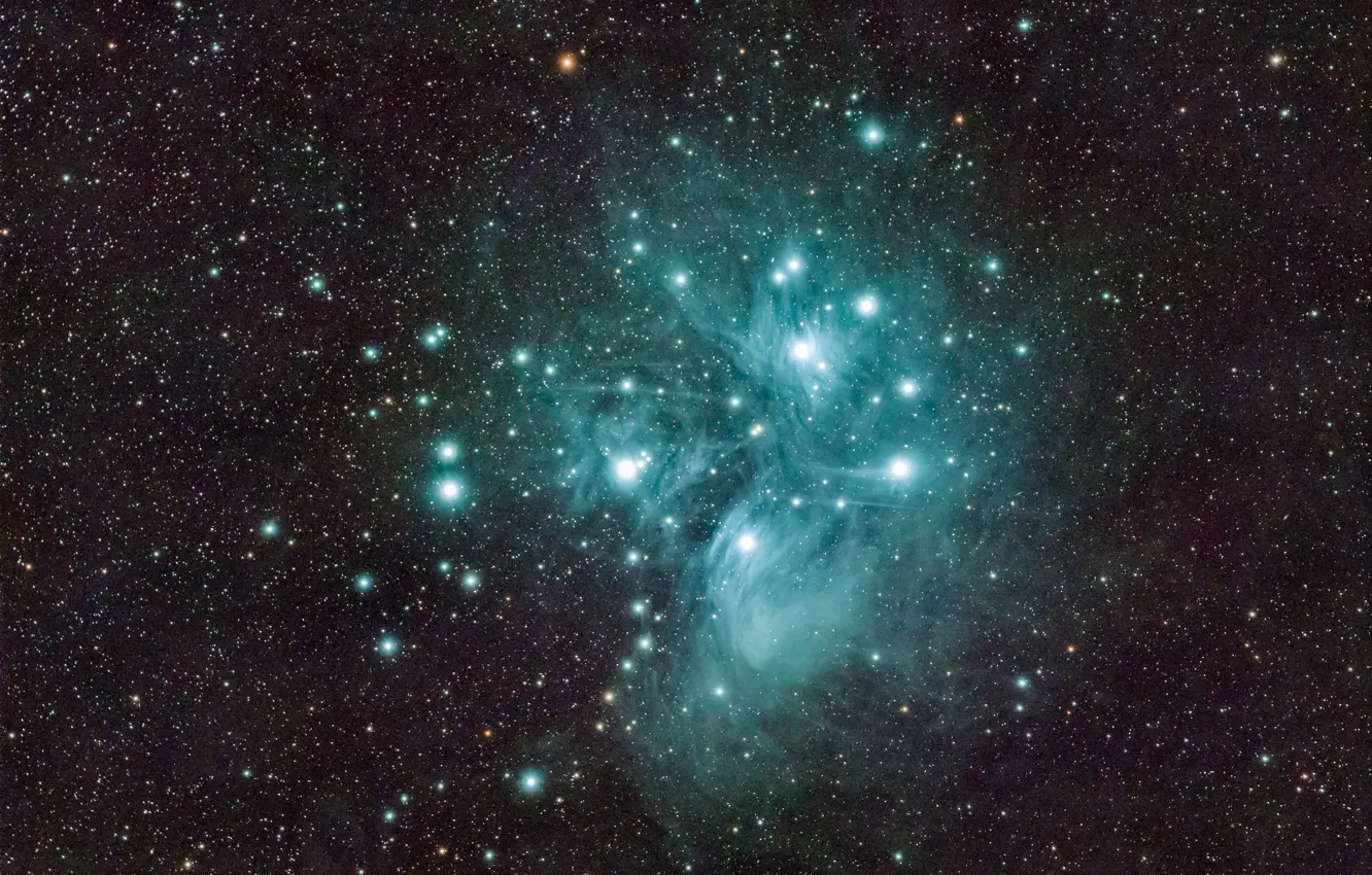 Photo wallpaper space, The Pleiades, M45, star cluster, in the constellation of Taurus