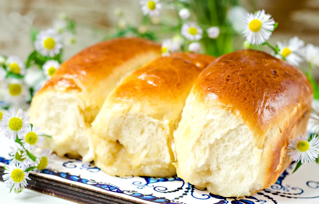 Photo wallpaper flowers, cakes, buns, delicious