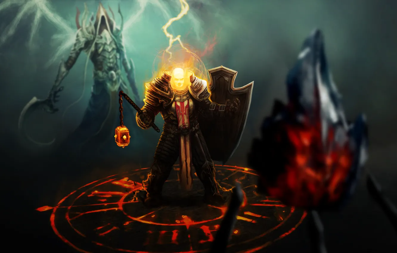 Photo wallpaper Diablo 3, Reaper of Souls, Malthael, Crusader